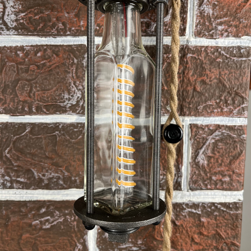 スチームパンク ボトルライト 電気工事不要で簡単取り付け