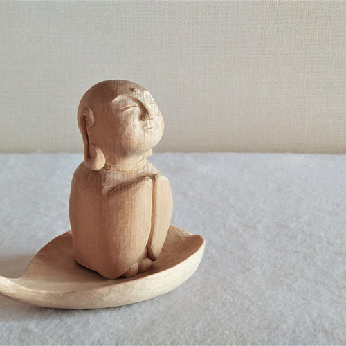 木彫り お地蔵様3 青森ひばの小さめ置物 彫刻 青森ヒバ木工 ARAJIN