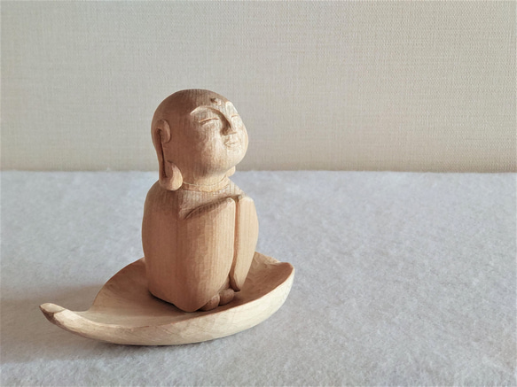 木彫り お地蔵様3 青森ひばの小さめ置物 彫刻 青森ヒバ木工 ARAJIN