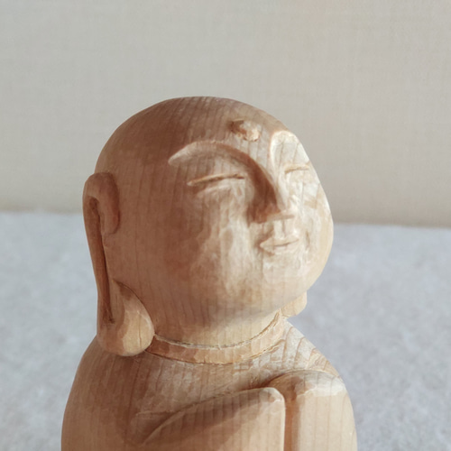 木彫り お地蔵様3 青森ひばの小さめ置物 彫刻 青森ヒバ木工 ARAJIN