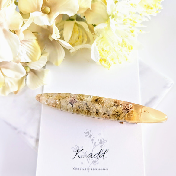 レジンヘアゴム クリップ　ブラック　オーロラフラワー　モノトーン レジンヘアゴム クリップブラックオーロラフラワーモノトーン