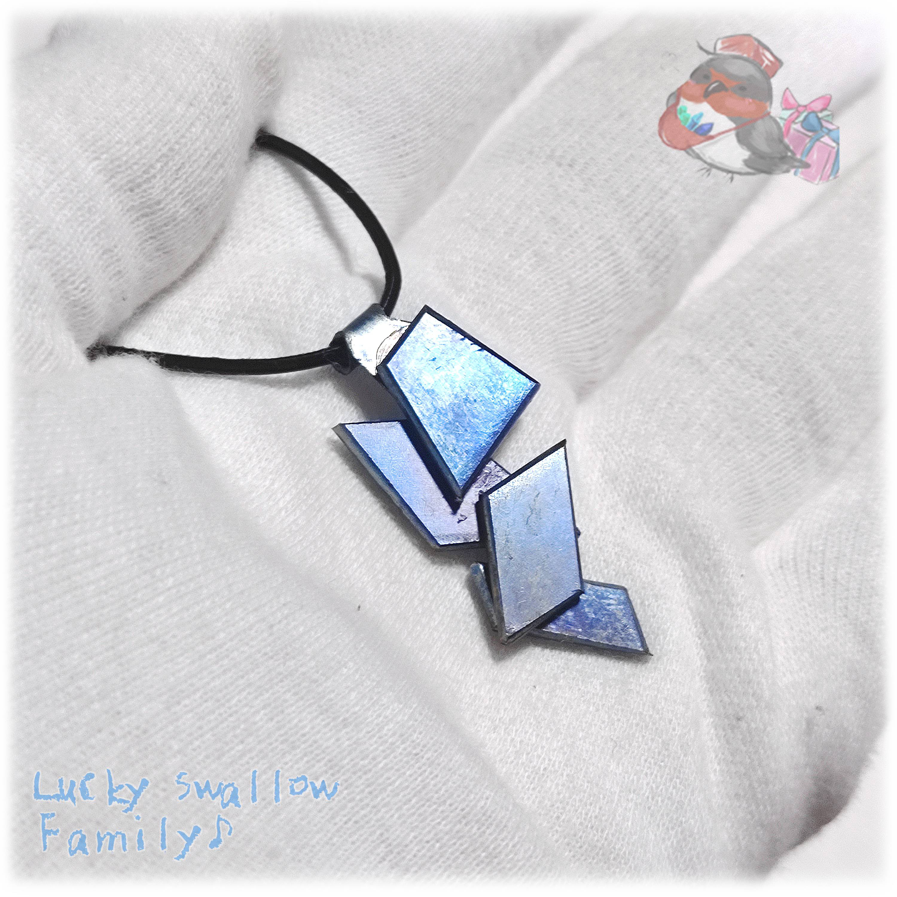 ◆ 限定品 ” ラビリンス 無計画増改築区 ” 純チタン 黒牛革紐 ネックレス ロング スライド可最大95cm 6212