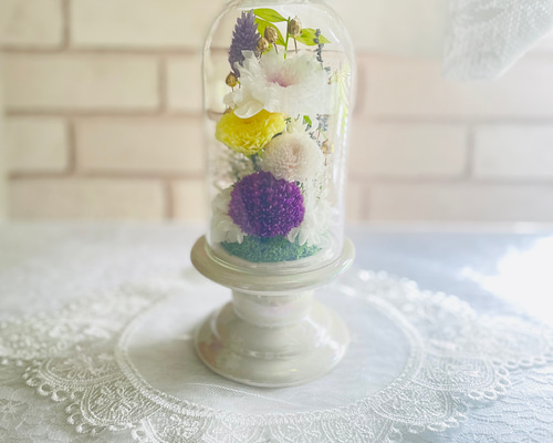 可愛いお花を飾ろう 枯れないお花 紫、白、黄色 3色 プリザーブド