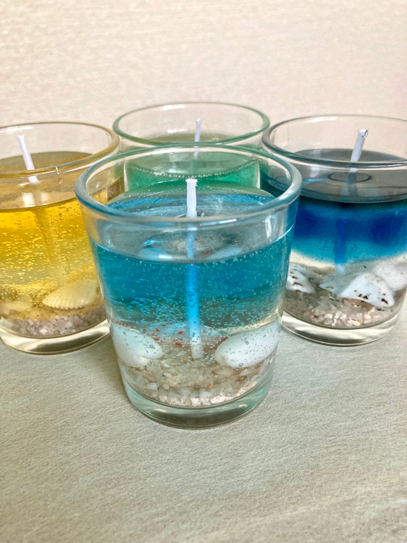 浄化！アメジストとアクアマリンだけのジェルキャンドル！綺麗！ Amazon | LUCAS ホワイトセージ&天然石 浄化 キャンドル