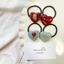 【出品セール♡】A-110♡お花レジン ヘアゴム ❁⃘*.ﾟお花 りぼん レジンヘアゴム❁⃘*.ﾟ2の通販 by カイマム's shop