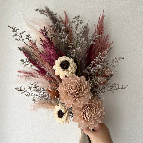 くすみピンクのドライフラワーブーケ ブーケ violaflower 通販
