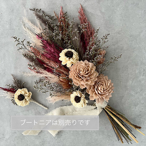 くすみピンクのドライフラワーブーケ ブーケ violaflower 通販