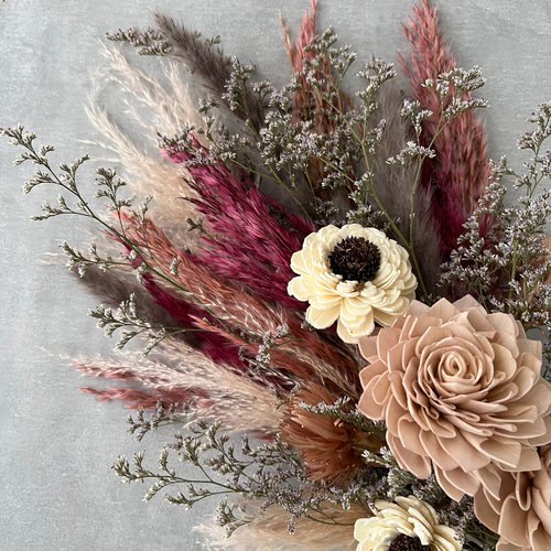 くすみピンクのドライフラワーブーケ ブーケ violaflower 通販