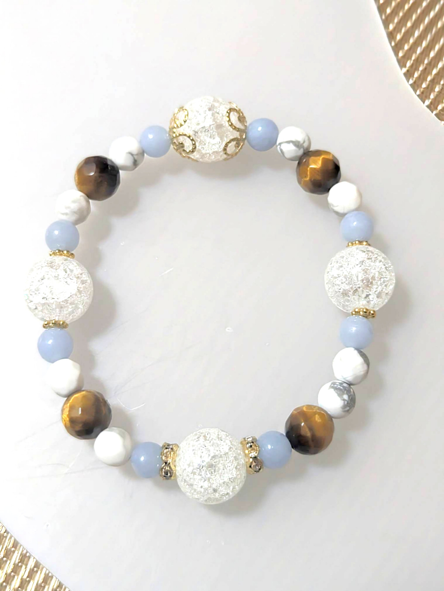 天然石ブレスレット金属アレルギー予防済