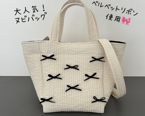 めいこ♡大人気リボン付きヌビバッグ 大人気！リボン付きヌビバッグ♡ トートバッグ kiki 通販