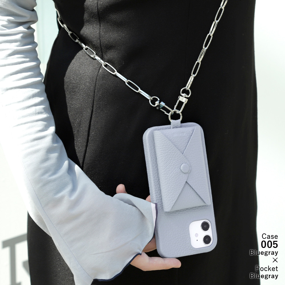 カードポケット　スマホケース 全機種対応 チェ―ン　本革　iPhone　AQUOS　Galaxy#mm00000354