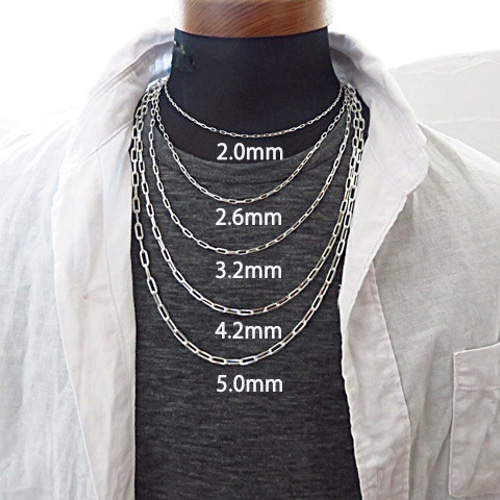 長あずきチェーン 4面カット 2.6mm 50cm ネックレス シルバー