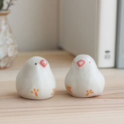 陶土の白文鳥（赤目 / 黒目） 置物 その他インテリア雑貨 陶ノ鳥