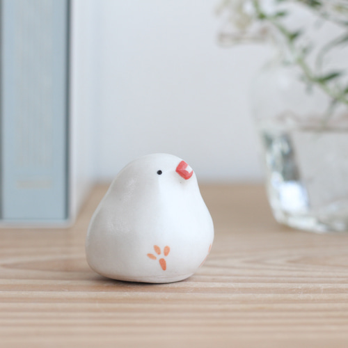 予約】陶土の白文鳥（赤目 / 黒目） 置物 その他インテリア雑貨
