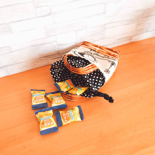 ミニ巾着⑨あめちゃん入れ/ポーチ☆ハンドメイド 巾着袋 ＊ほのぼの