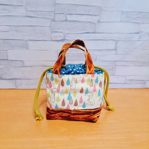 ミニ巾着⑪あめちゃん入れ/ポーチ☆ハンドメイド 巾着袋 ＊ほのぼの 