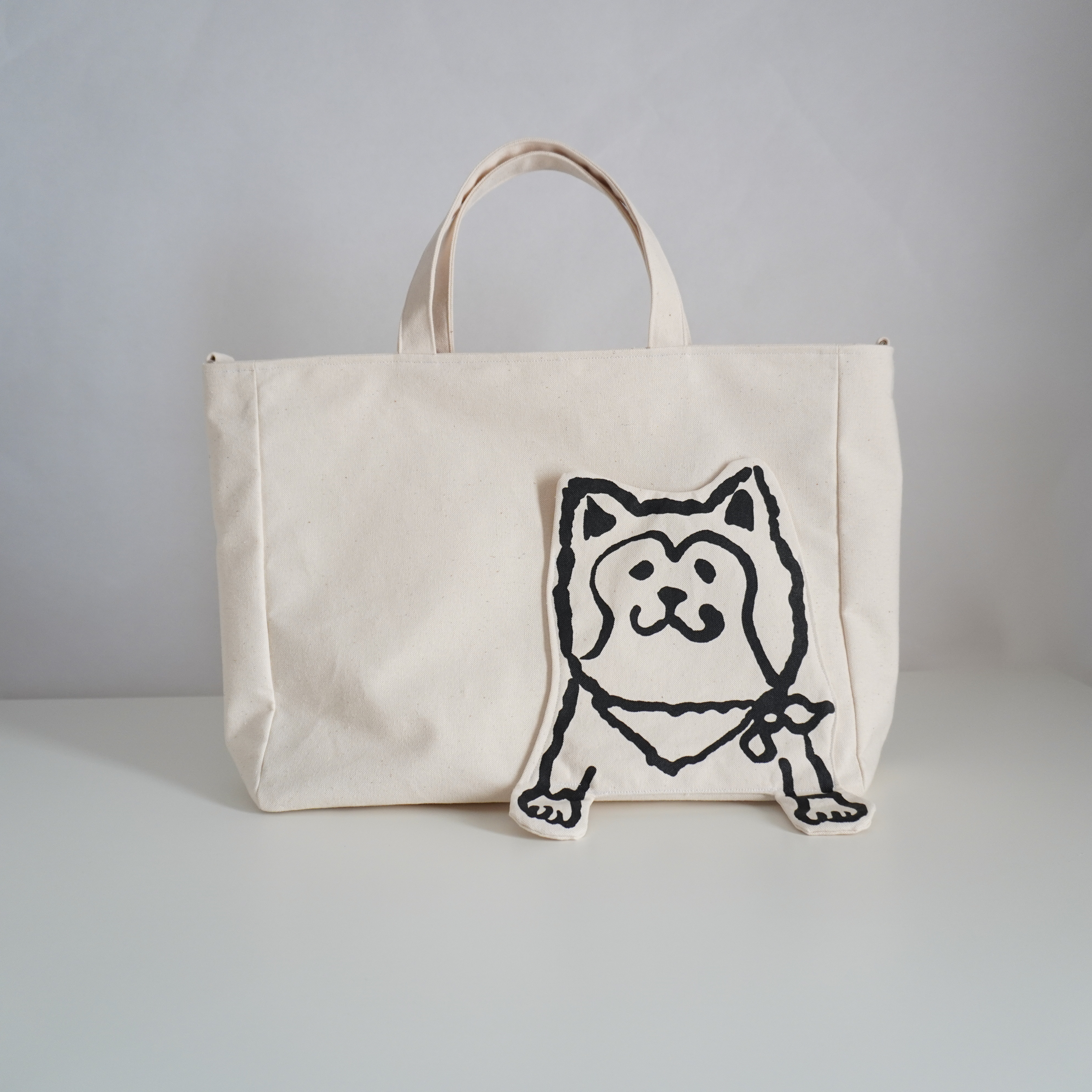 秋田犬の秋田くん2WAYトートバッグ