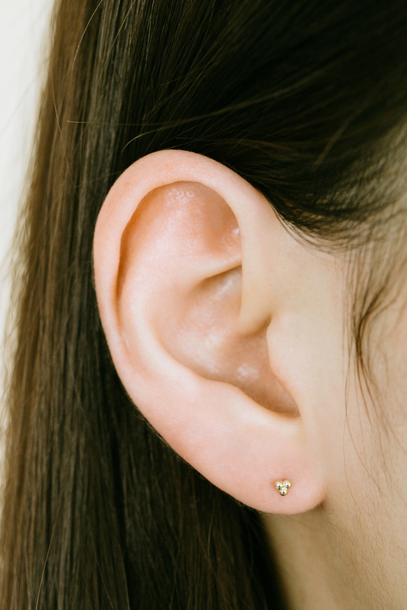 18K 14K ゴールド ミニボール ヘリックス 軟骨 アンチトラガス インナーコンク イヤリング バーベル ピアス 15枚目の画像