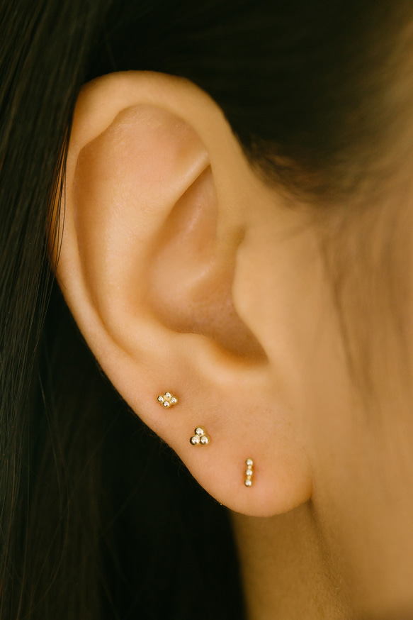 18K 14K ゴールド ミニボール ヘリックス 軟骨 アンチトラガス インナーコンク イヤリング バーベル ピアス 17枚目の画像