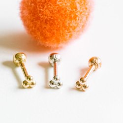 18K 14K ゴールド ミニボール ヘリックス 軟骨 アンチトラガス インナーコンク イヤリング バーベル ピアス 7枚目の画像