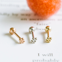 18K 14K ゴールド ミニボール ヘリックス 軟骨 アンチトラガス インナーコンク イヤリング バーベル ピアス 5枚目の画像