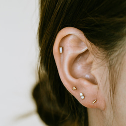 18K 14K ゴールド ミニボール ヘリックス 軟骨 アンチトラガス インナーコンク イヤリング バーベル ピアス 9枚目の画像