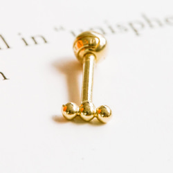 18K 14K ゴールド ミニボール ヘリックス 軟骨 アンチトラガス インナーコンク イヤリング バーベル ピアス 8枚目の画像