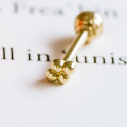 18K 14K ゴールド ミニボール ヘリックス 軟骨 アンチトラガス インナーコンク イヤリング バーベル ピアス 4枚目の画像