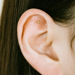 18K 14K ゴールド ミニボール ヘリックス 軟骨 アンチトラガス インナーコンク イヤリング バーベル ピアス 16枚目の画像