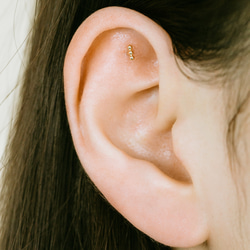 18K 14K ゴールド ミニボール ヘリックス 軟骨 アンチトラガス インナーコンク イヤリング バーベル ピアス 13枚目の画像