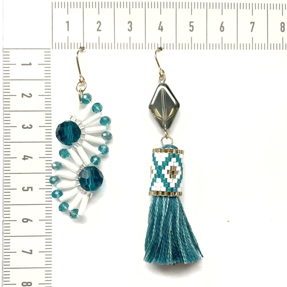 再販5♡【creema限定 夏の福袋】ターコイズ　ピアス 【2点set】 4枚目の画像