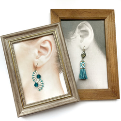 再販5♡【creema限定 夏の福袋】ターコイズ　ピアス 【2点set】 2枚目の画像