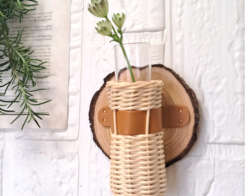 切り株ラタンフラワーベース 一輪挿し 花瓶 お花好き 一輪挿し・花瓶