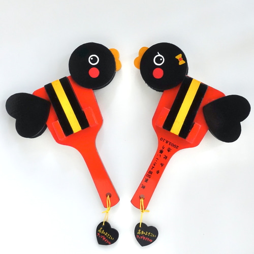 木製 鳴子 赤 黒 黄色 2個セット×28