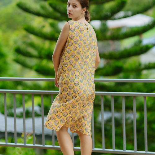 ルールロジェット水彩プリントAラインワンピース ルールロジェット水彩