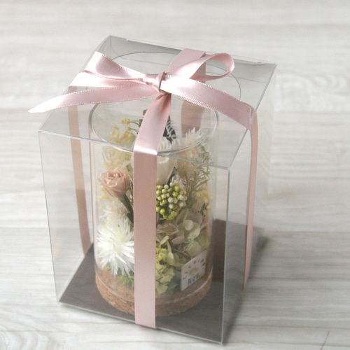 高級感のあるパールガラスドーム仏花（2ケース9800円）（1ケースは5000円） プリザーブドフラワー 仏花 ドーム ガラスドーム 白蘭 胡蝶蘭