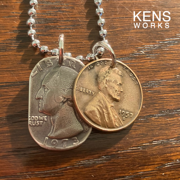 USAケネディハーフダラー1964年銀貨 ドッグタグネックレス