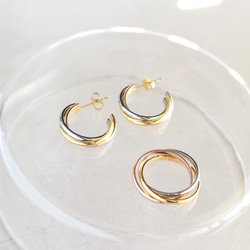 人気【つけっぱなしOK・選べる】トリニティ　サージカルステンレス　3色　3連リング 14枚目の画像