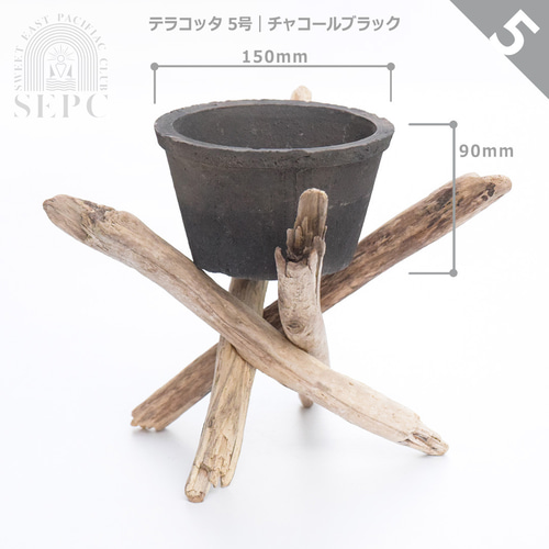 どんな観葉植物も似合う流木のプランタースタンド【鉢選択可