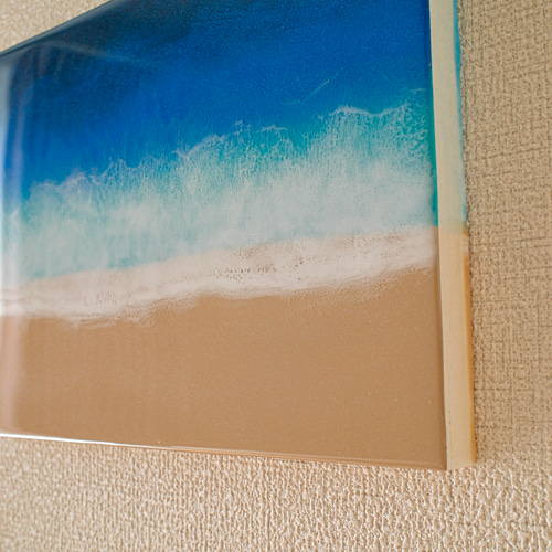 【R240612】海アート　レジンアート　インテリア　アート　絵画　海　壁掛け 原画】【R240612】海アート レジンアート インテリア アート