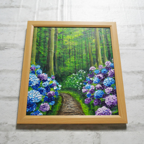油絵 油彩 油彩画 絵画【秋の森の道】 | Pay ID