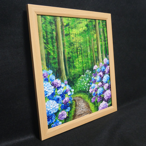 油絵 油彩 油彩画 絵 絵画【あじさい寺】 油絵 油彩 油彩画 絵 絵画【あじさい寺】 | HIROSHI1990
