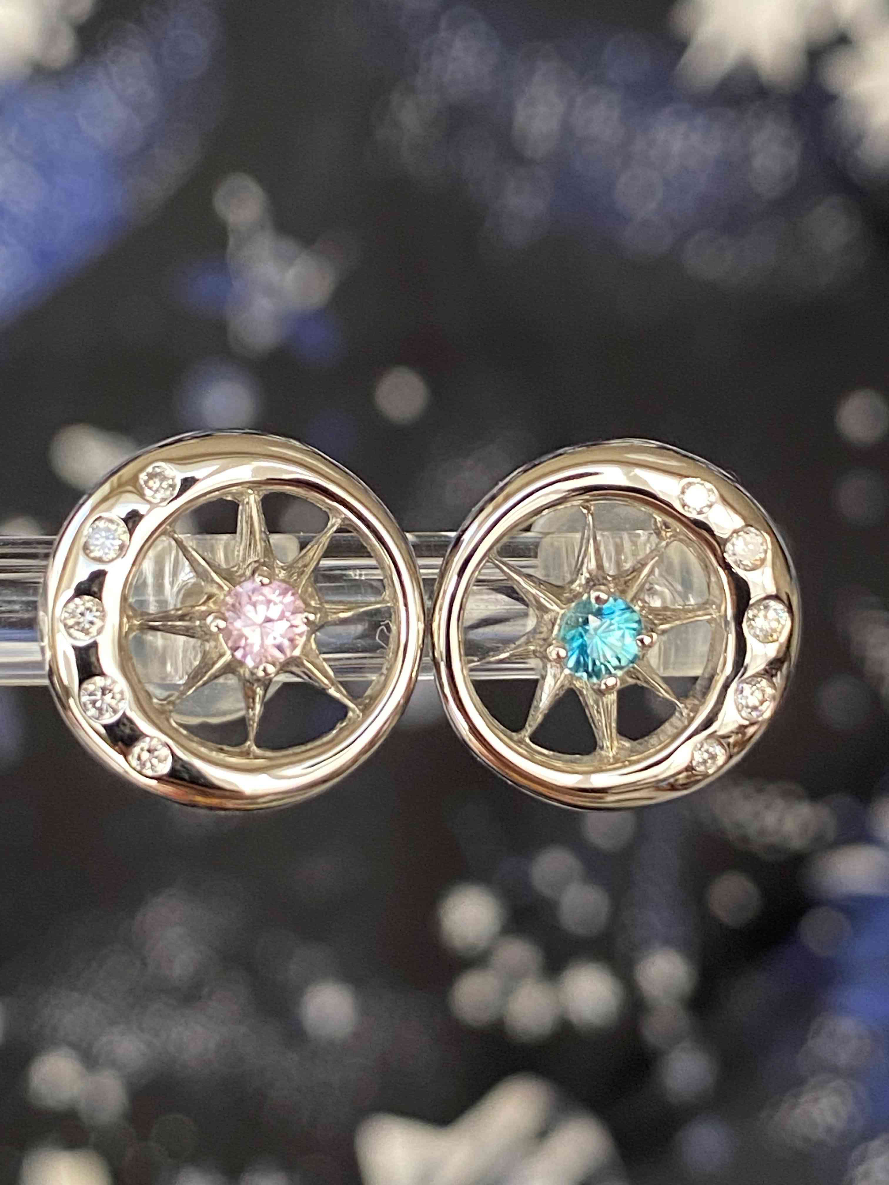 Sun-Moon 太陽と月のピアス＜Pt950＞