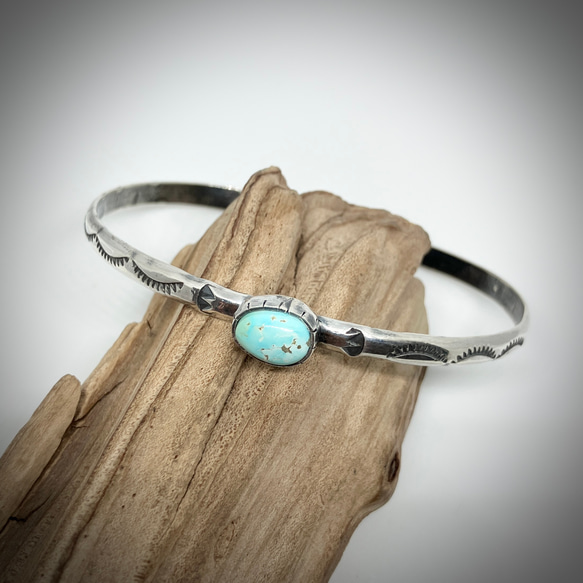 ロイストン　ターコイズ　シルバー　バングル　ブレスレット#インディアンジュエリー ロイストン ターコイズ トルコ石 シルバー バングル ブレスレット