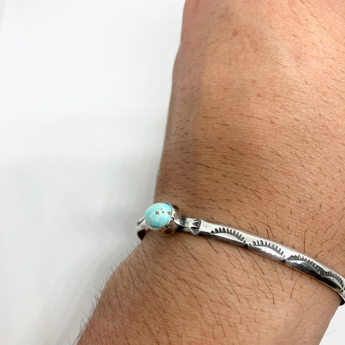 ロイストン ターコイズ トルコ石 シルバー バングル ブレスレット