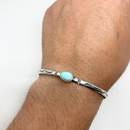 ロイストン ターコイズ トルコ石 シルバー バングル ブレスレット