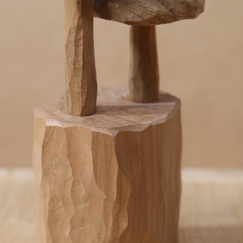 木彫り きのこ 置物 木製 オブジェ インテリア雑貨（木材：ナラ、栗