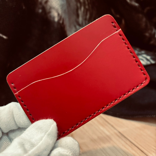 未使用級】ココマイスター☆コードバン カードケース 名刺入れ レッド