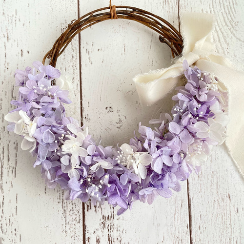 紫陽花リース◇紫陽花◇◇ハーフリース （紫陽花リース◇ドライ  