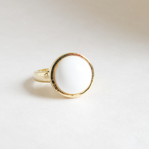 天然石ホワイトオニキスリング（12㎜） 指輪・リング 夕漣 sekiren